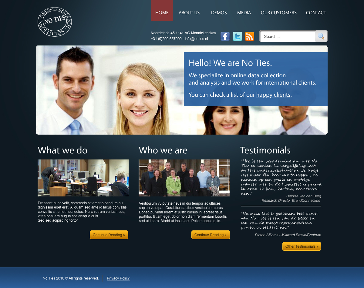Diseño Web por Dena Digital Solutions para ViewTure bv | Diseño #109756