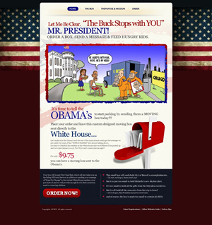 Web Design Project - Order A Moving Box for President Obama (the product (box) has been designed | Web Design by TechWise