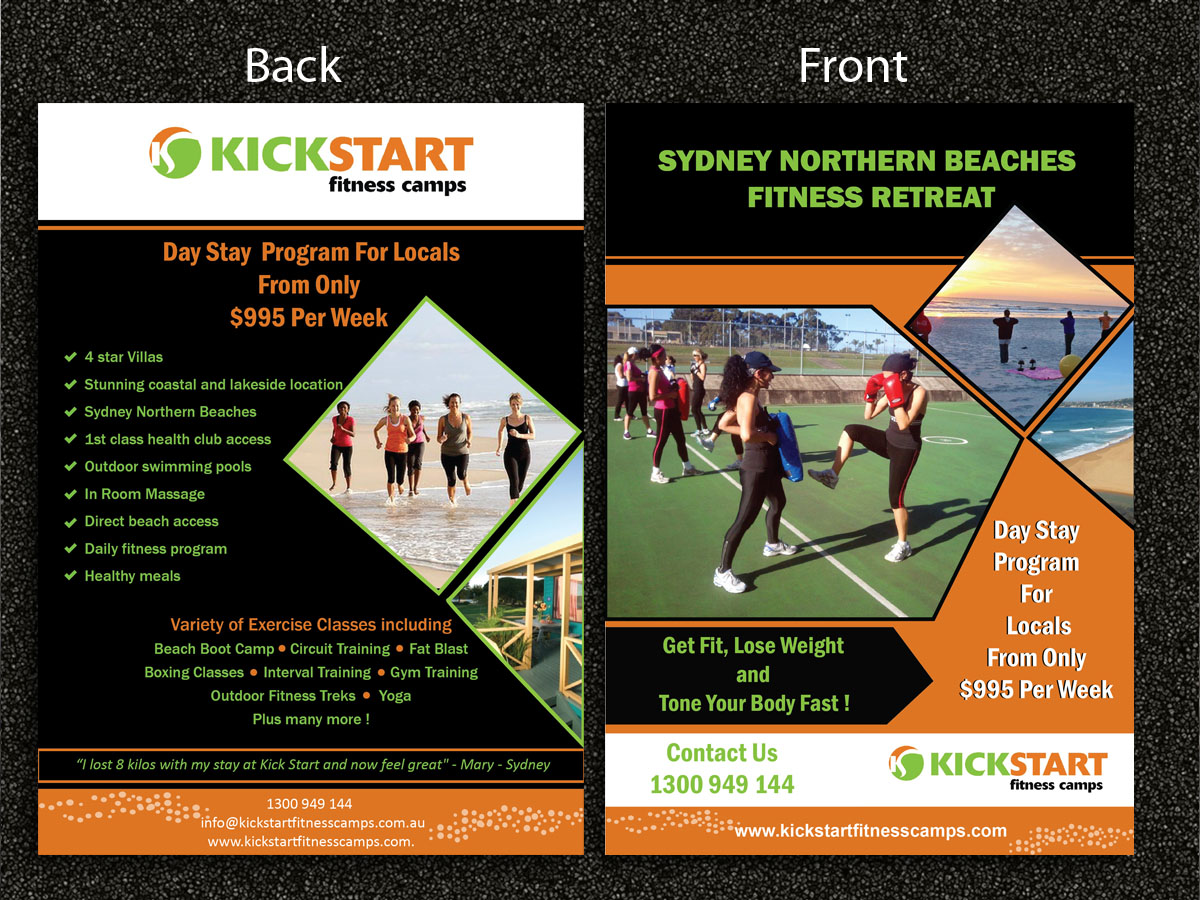 Diseño de Flyer por Sarmishtha Chattopadhyay_loginchange para Kick Start Fitness Camps | Diseño #954830