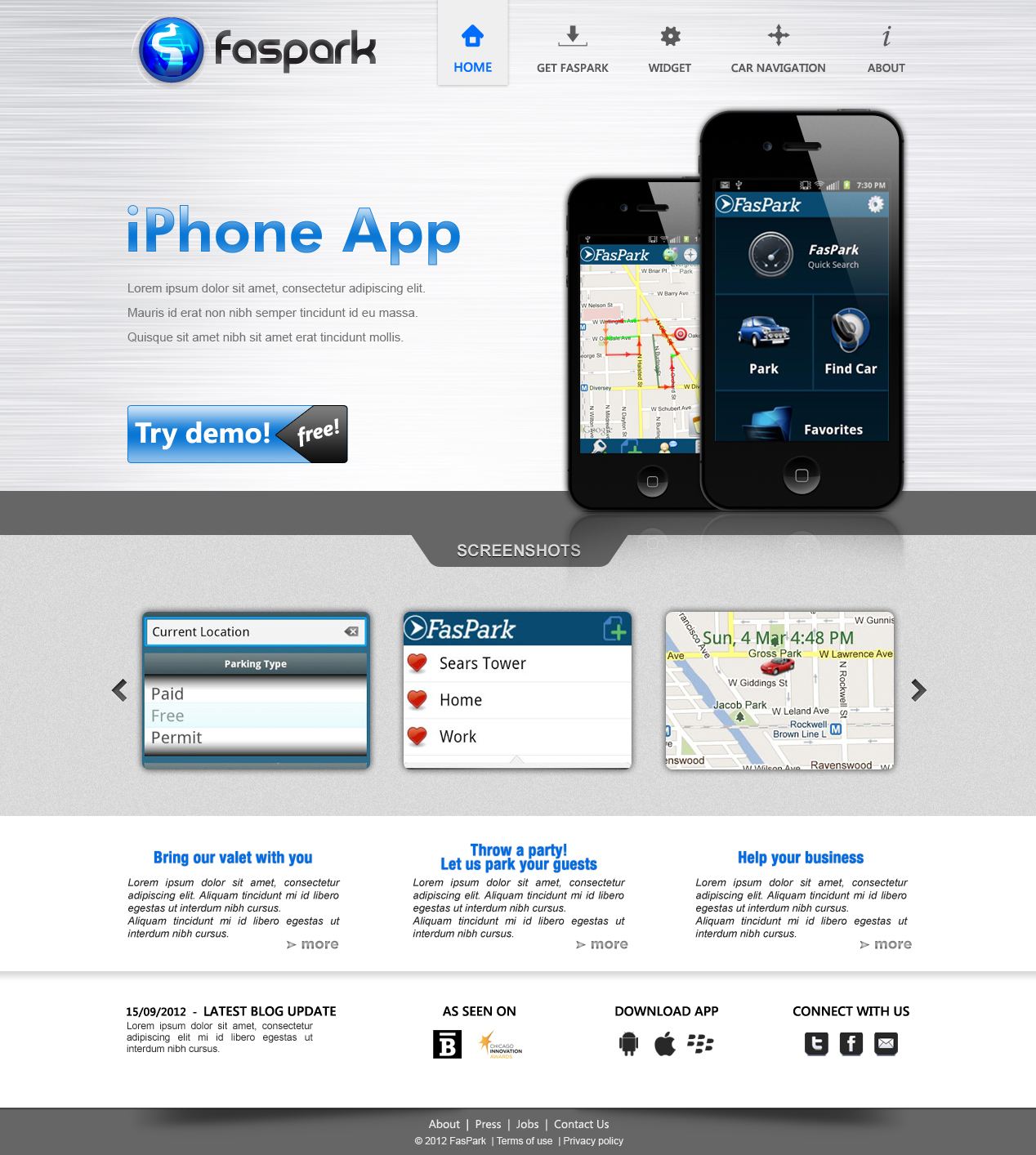 Web Design par JohnM. pour FasPark | Design #1130379