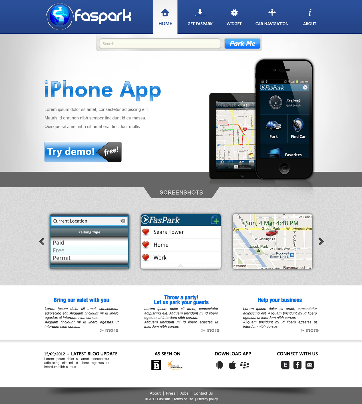 Web Design par JohnM. pour FasPark | Design #1130672