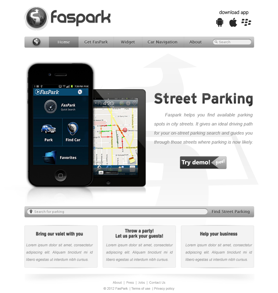Web Design by JohnM. for FasPark | Design #1140021