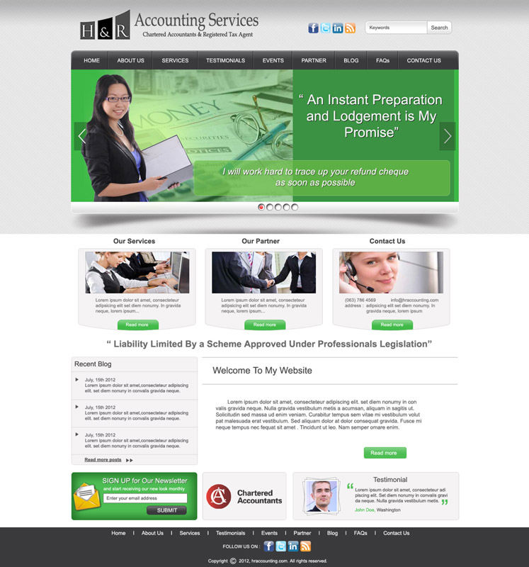 Web Design by DesignXyz for H & R ACCOUNTING SERVICES | Design #969791