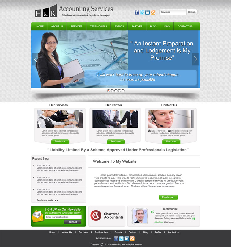 Web Design by DesignXyz for H & R ACCOUNTING SERVICES | Design #970733