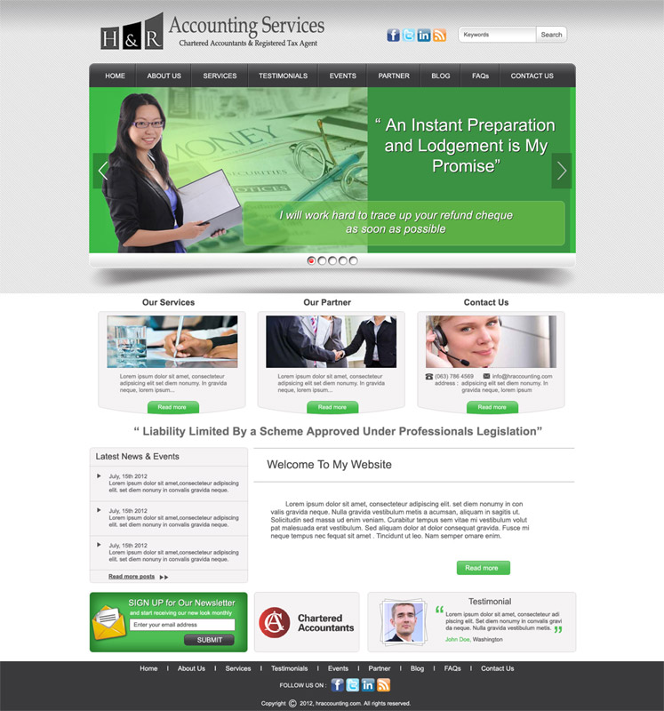 Web Design by DesignXyz for H & R ACCOUNTING SERVICES | Design #993177