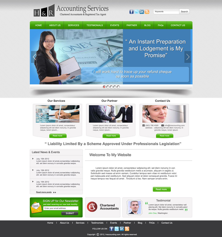 Web Design by DesignXyz for H & R ACCOUNTING SERVICES | Design #993189