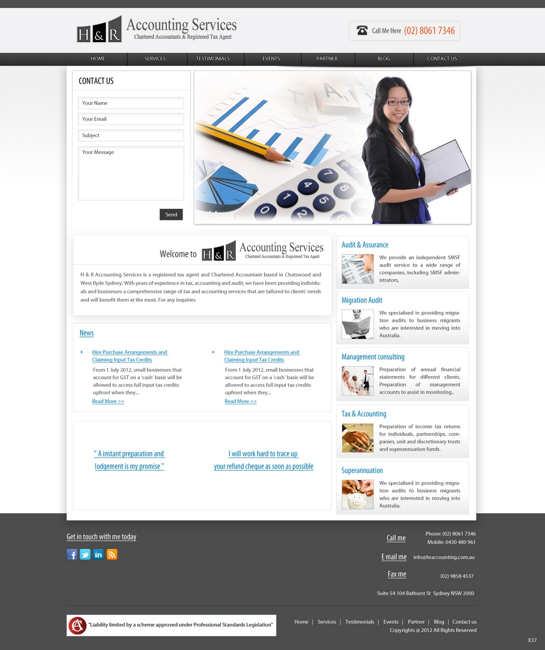 Web Design by pb for H & R ACCOUNTING SERVICES | Design #961965