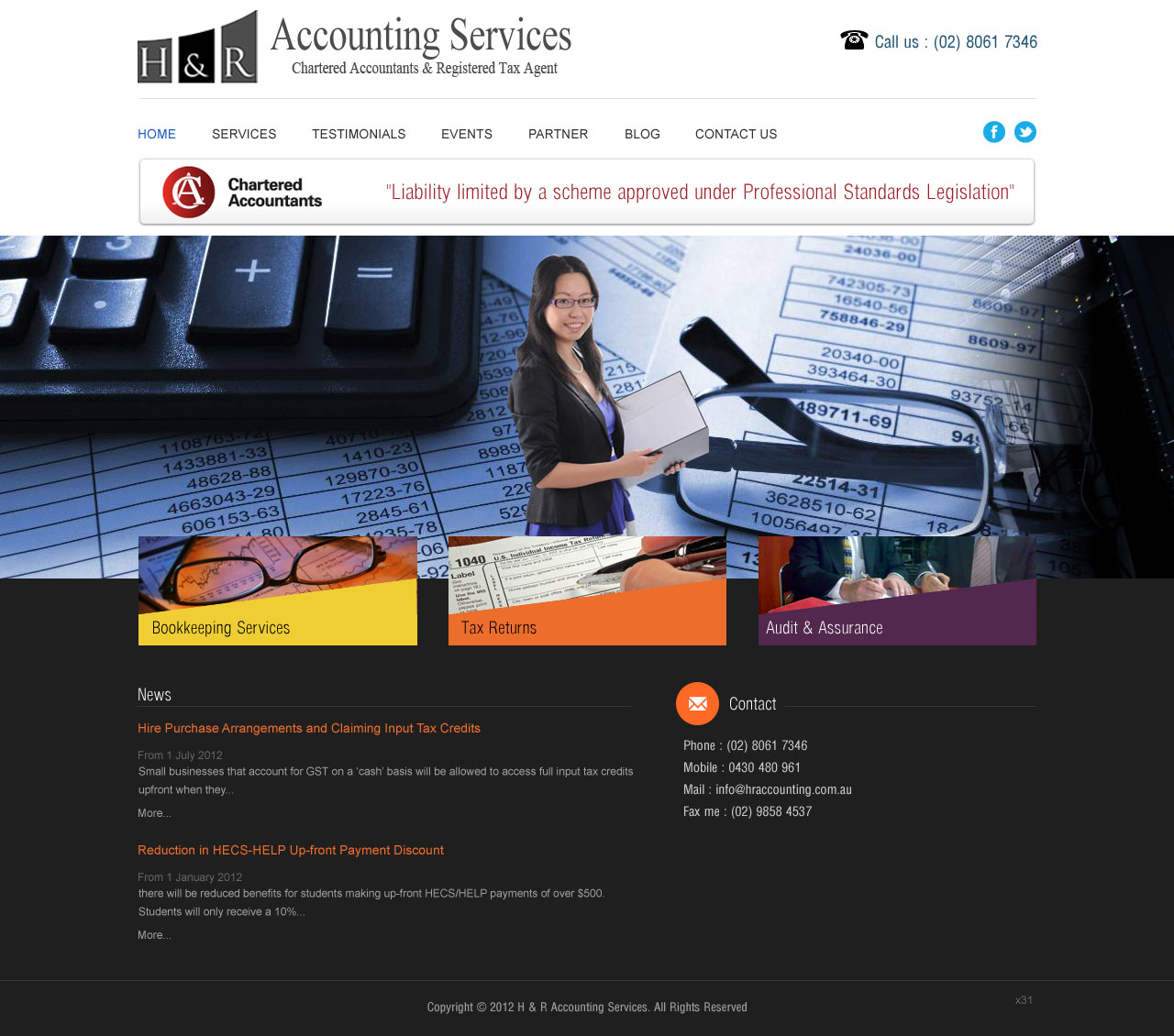 Web Design by pb for H & R ACCOUNTING SERVICES | Design #964049