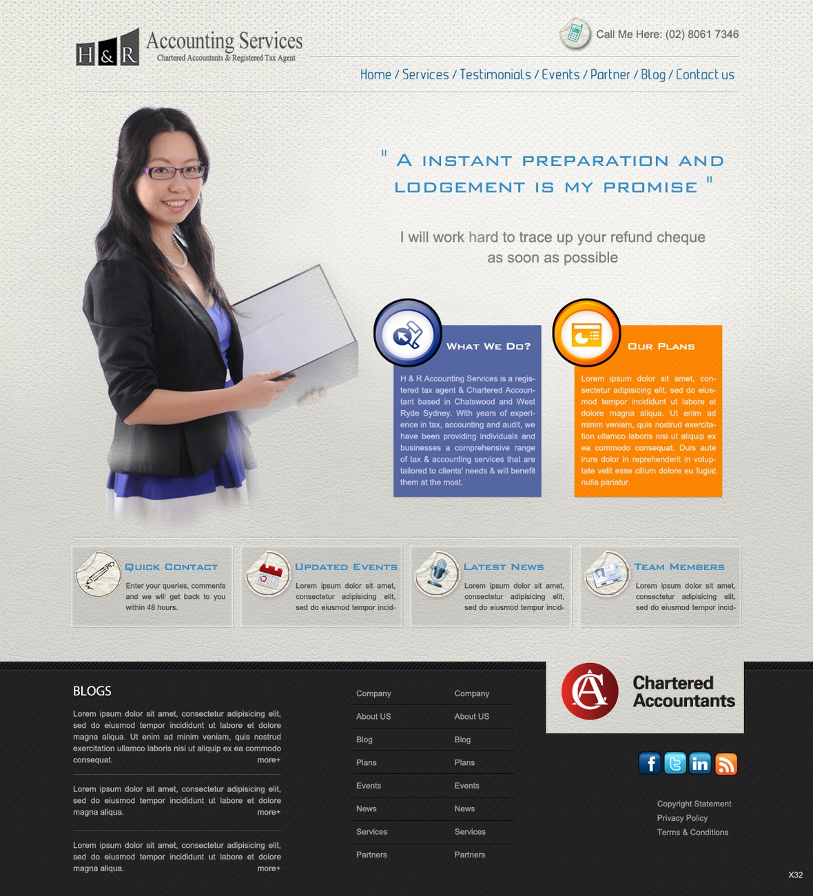 Web Design by pb for H & R ACCOUNTING SERVICES | Design #964050
