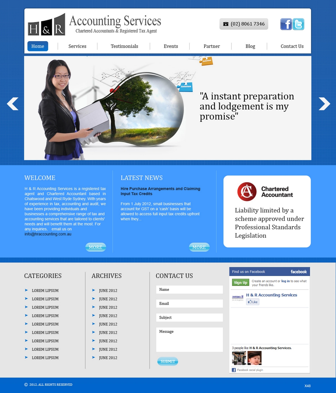Web Design by pb for H & R ACCOUNTING SERVICES | Design #964052
