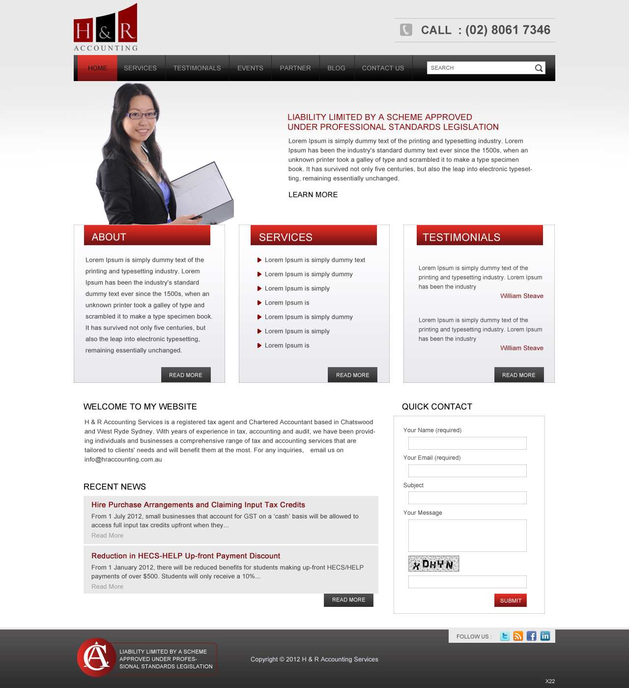 Web Design by pb for H & R ACCOUNTING SERVICES | Design #977223