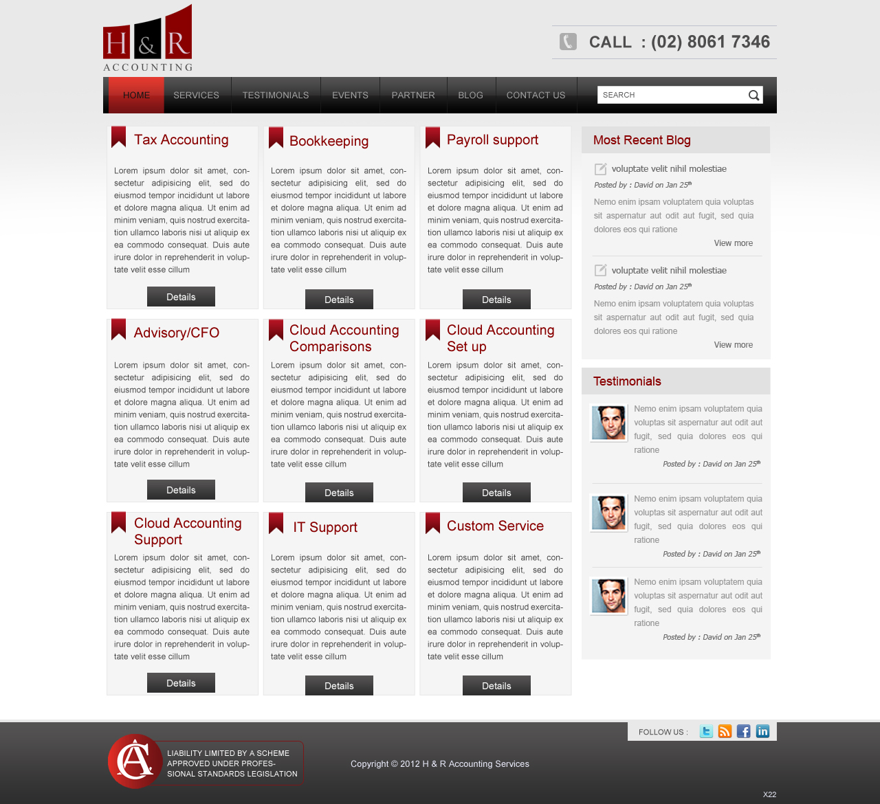 Web Design by pb for H & R ACCOUNTING SERVICES | Design #977224