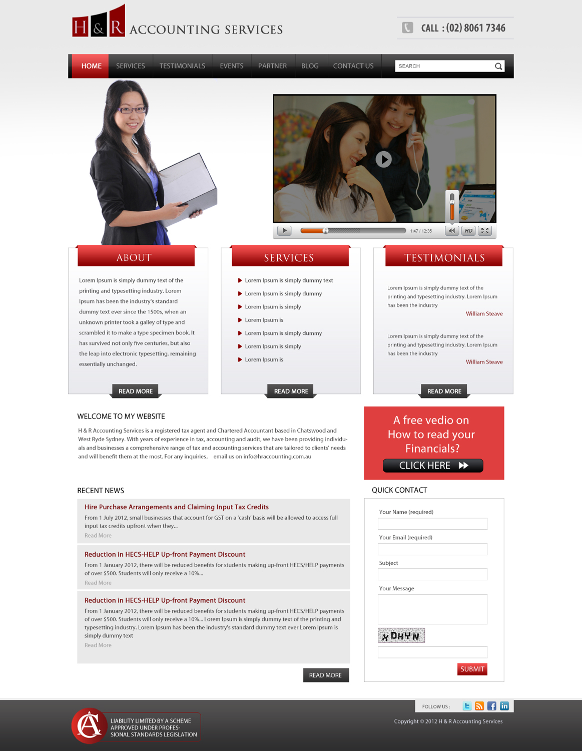 Web Design by pb for H & R ACCOUNTING SERVICES | Design: #993101