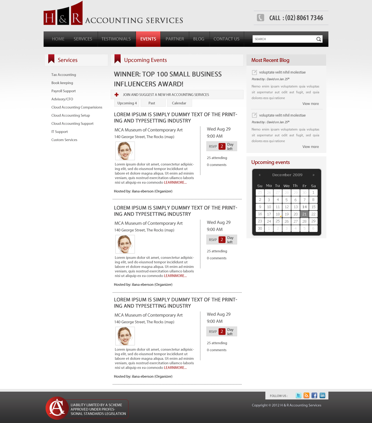 Web Design by pb for H & R ACCOUNTING SERVICES | Design #993105