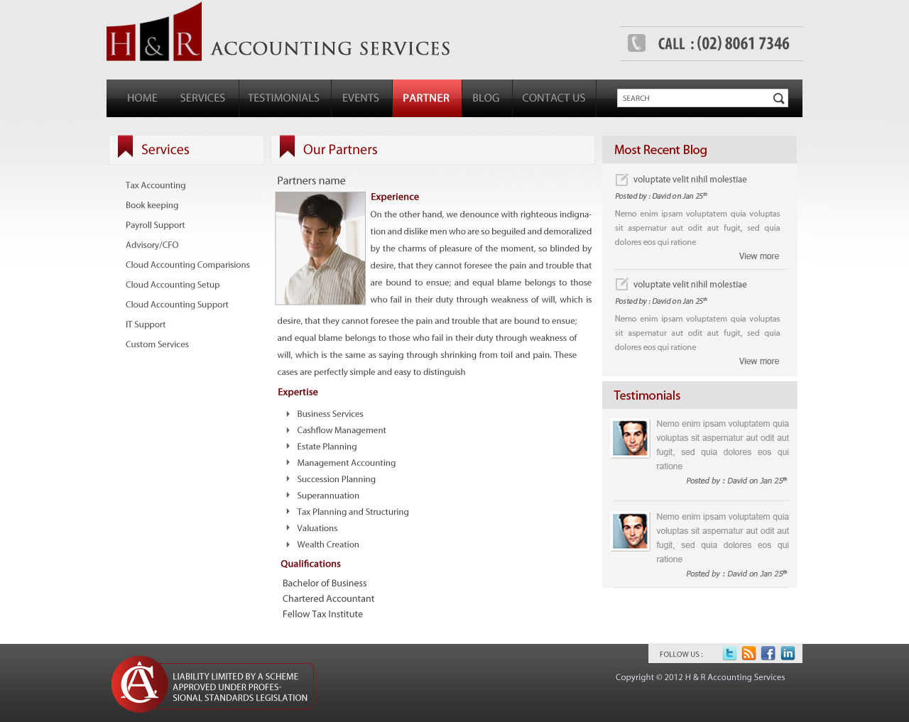 Web Design by pb for H & R ACCOUNTING SERVICES | Design #993107