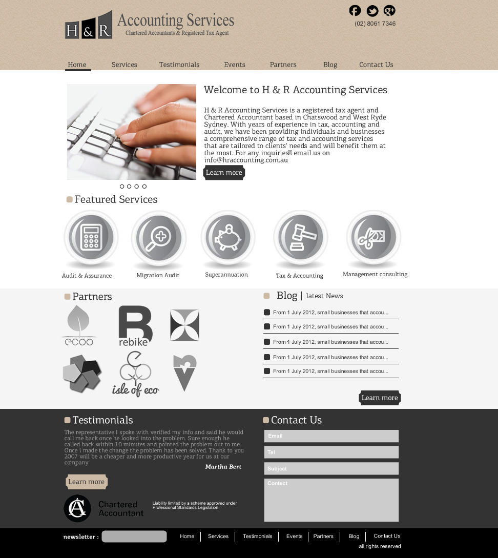 Web Design by VangelTzo for H & R ACCOUNTING SERVICES | Design #960141
