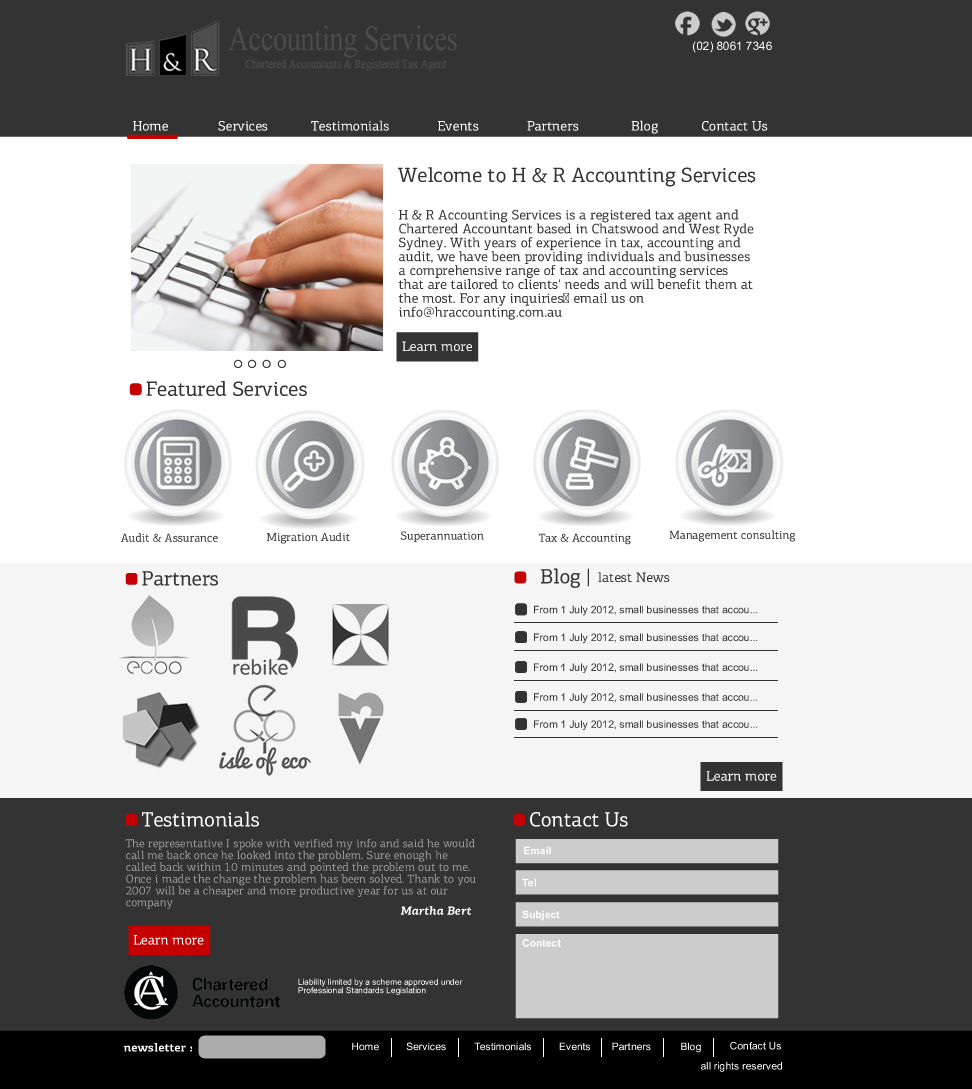 Web Design by VangelTzo for H & R ACCOUNTING SERVICES | Design #960148