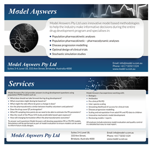Brochure Design Project for a Pharmacometrics (Clinical Trials Analysis) Company