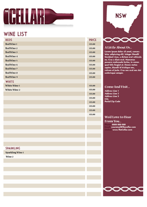 Menu Design by Michael Davies