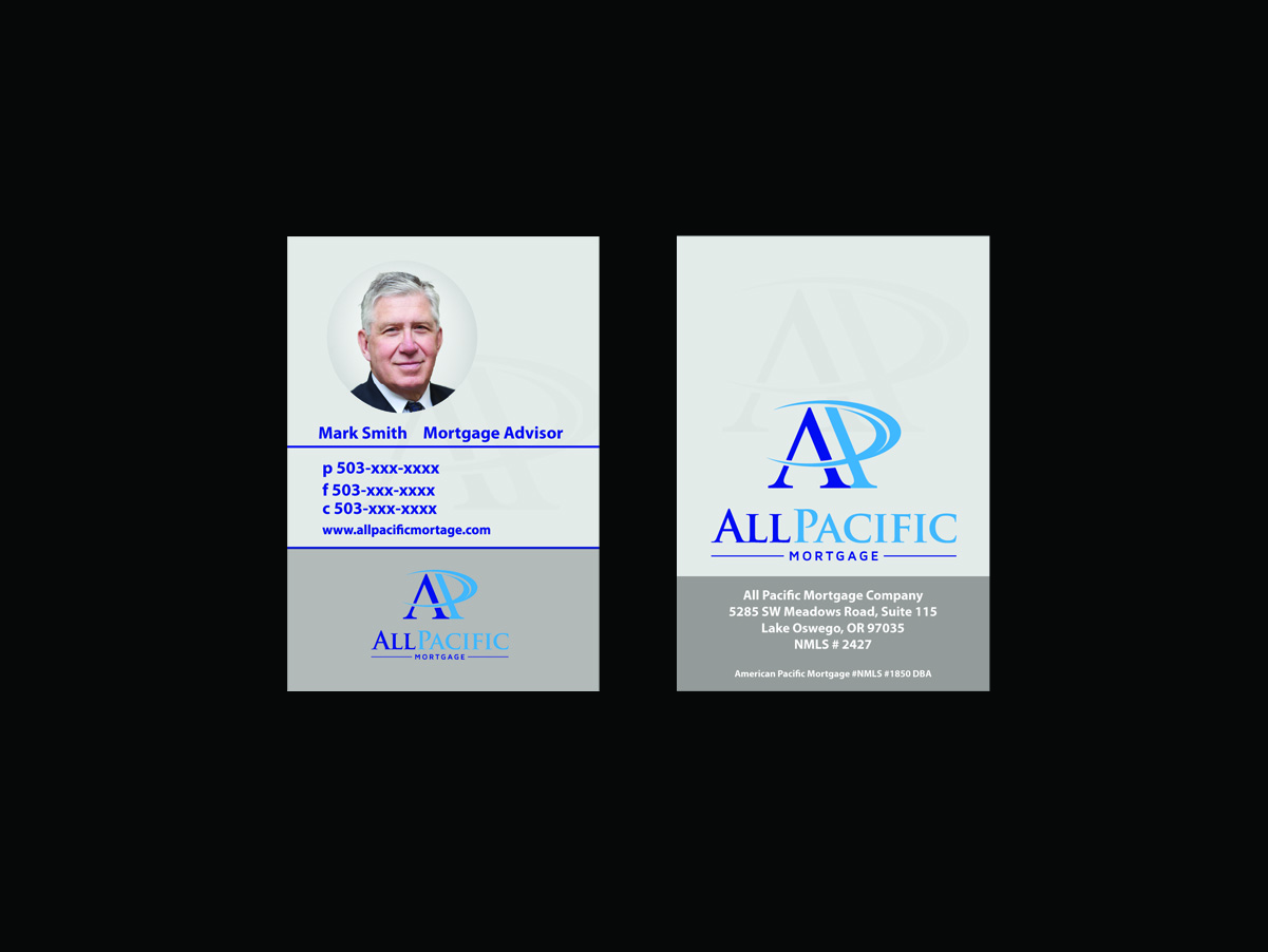 Business Card Design by Epik Enterprises for All Pacific Mortgage | Design #3670727