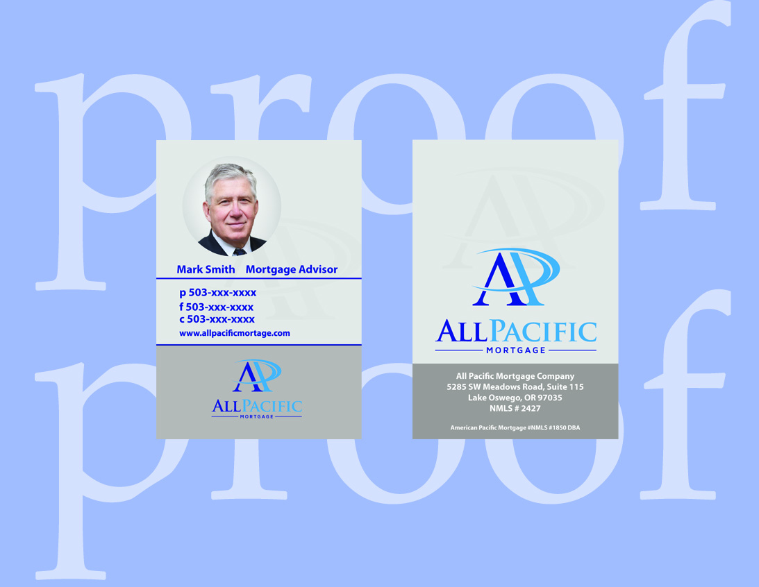 Visitenkarten-Design von Epik Enterprises für All Pacific Mortgage | Design #3673836