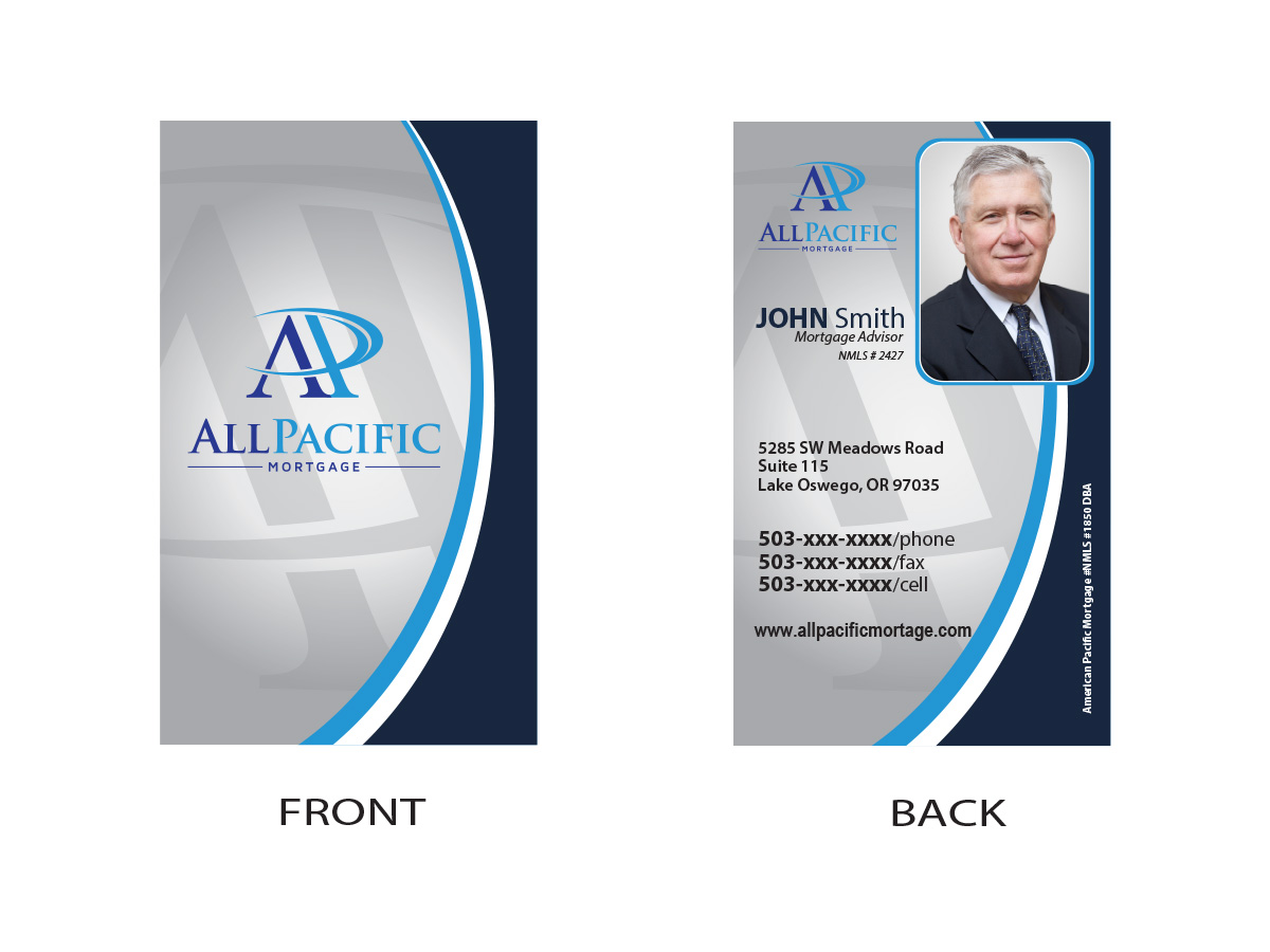 Business Card Design by Soula Vetter for All Pacific Mortgage | Design #3669950