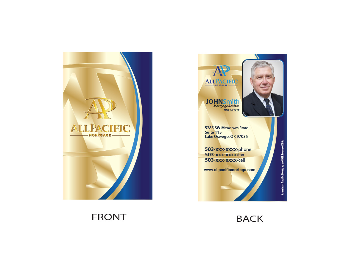 Business Card Design by Soula Vetter for All Pacific Mortgage | Design #3670656