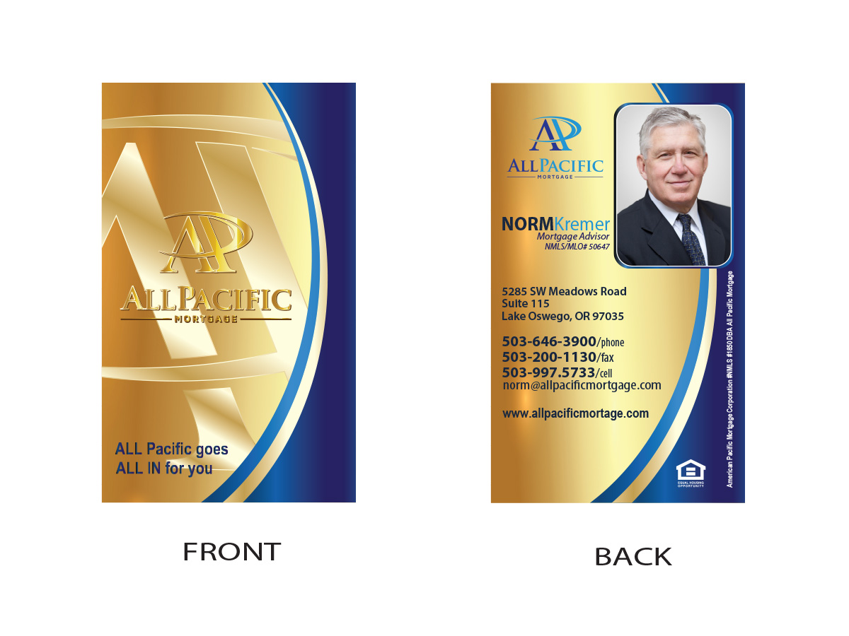 Business Card Design by Soula Vetter for All Pacific Mortgage | Design #3683246