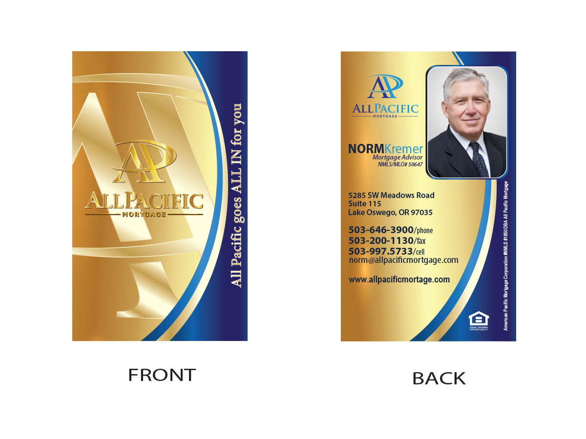Business Card Design by Soula Vetter for All Pacific Mortgage | Design #3684215