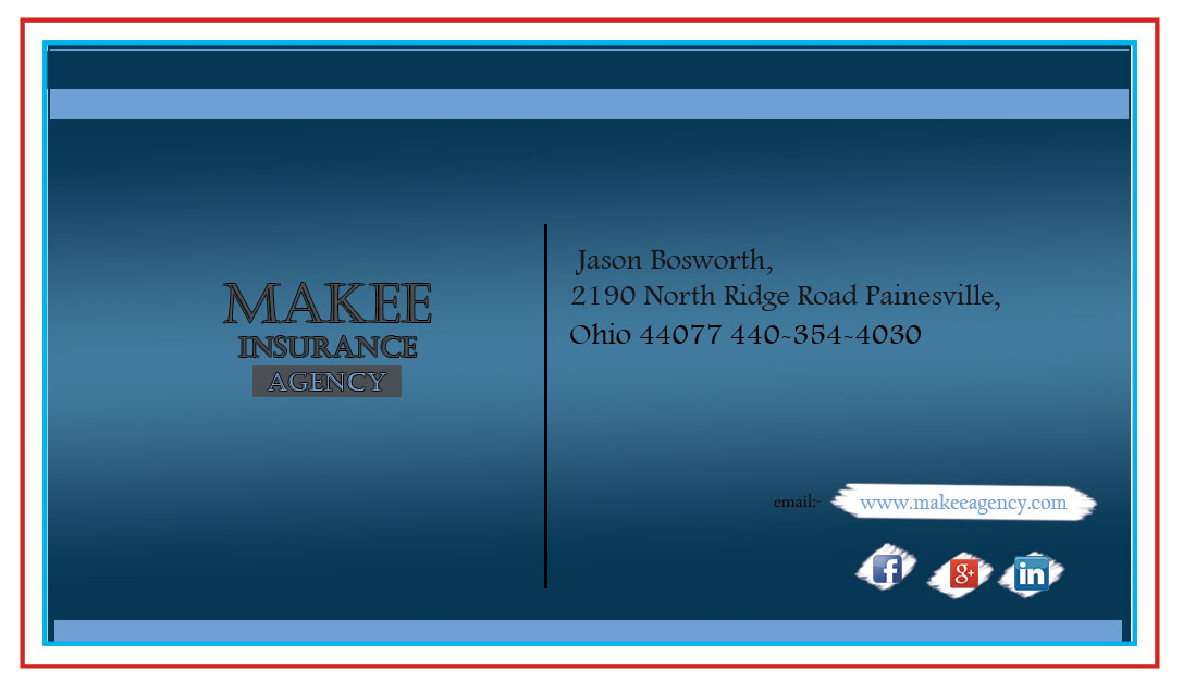 Diseño de Tarjeta de Presentación por avni dawar para Makee Insurance Agency, inc | Diseño #3676664