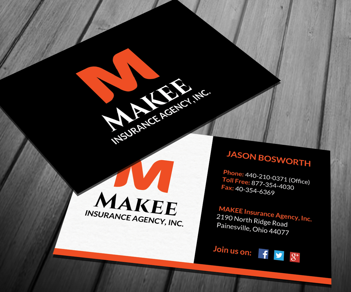Business Card Design by Sarah Haroon for Makee Insurance Agency, inc | Design #3677827