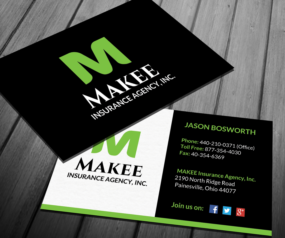 Business Card Design by Sarah Haroon for Makee Insurance Agency, inc | Design #3682536