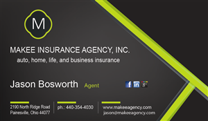 Design de Carte de Visite par Seoirse pour Makee Insurance Agency, inc | Design #3677183