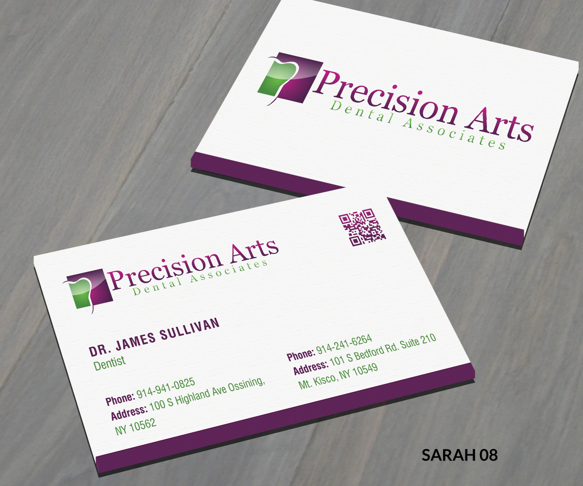 Business Card Design by Sarah Haroon for Precision Arts Dental Associates | Design #3691108