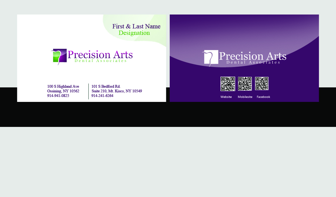 Business Card Design by Moustache-Graphics for Precision Arts Dental Associates | Design #3691221