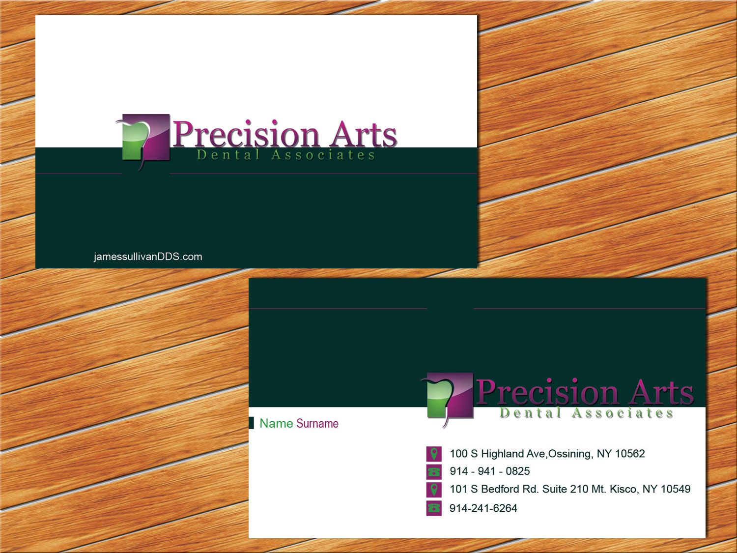 Visitenkarten-Design von vishvakarmain für Precision Arts Dental Associates | Design #3696392