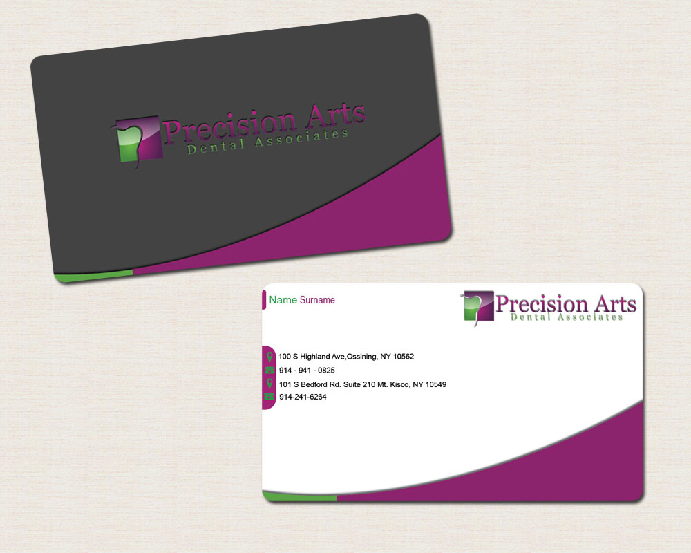 Design de Carte de Visite par vishvakarmain pour Precision Arts Dental Associates | Design #3725509