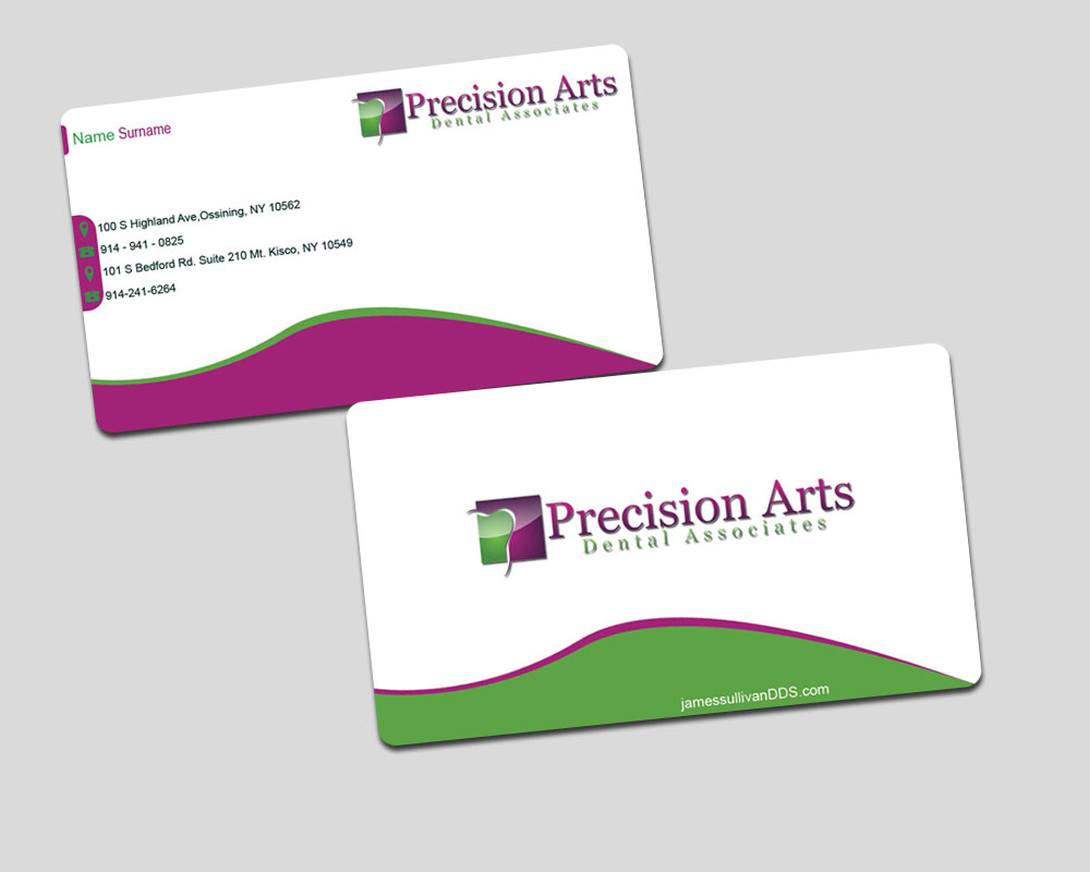 Design de Carte de Visite par vishvakarmain pour Precision Arts Dental Associates | Design #3730886