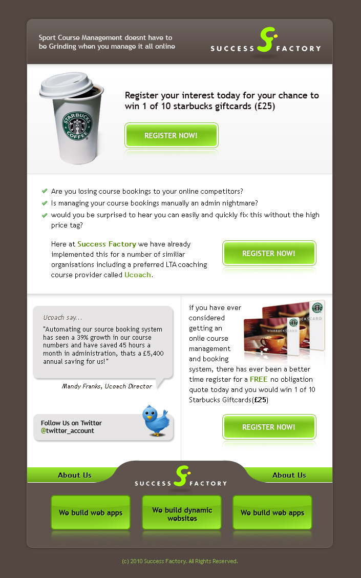 Newsletter Design by harry boo for Success Factory | Design: #120146