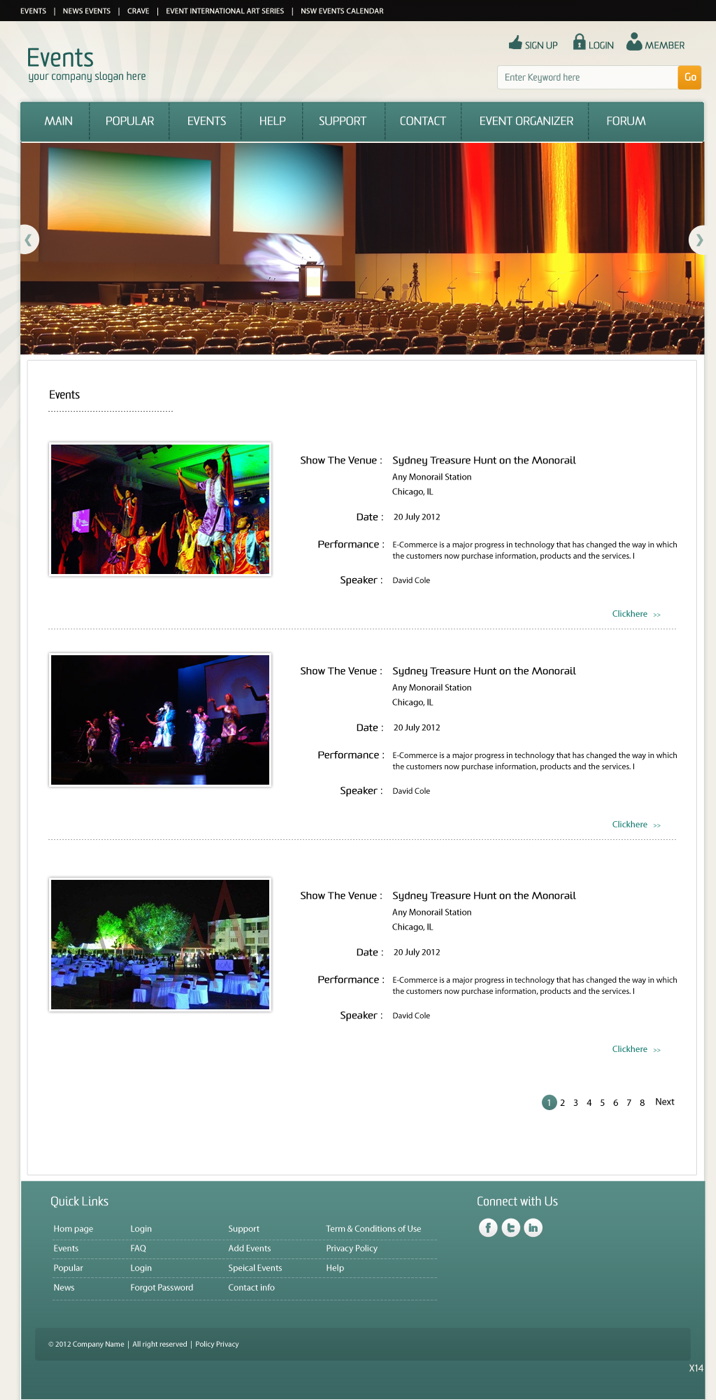 Wordpress Design by pb for Event | Design #971410