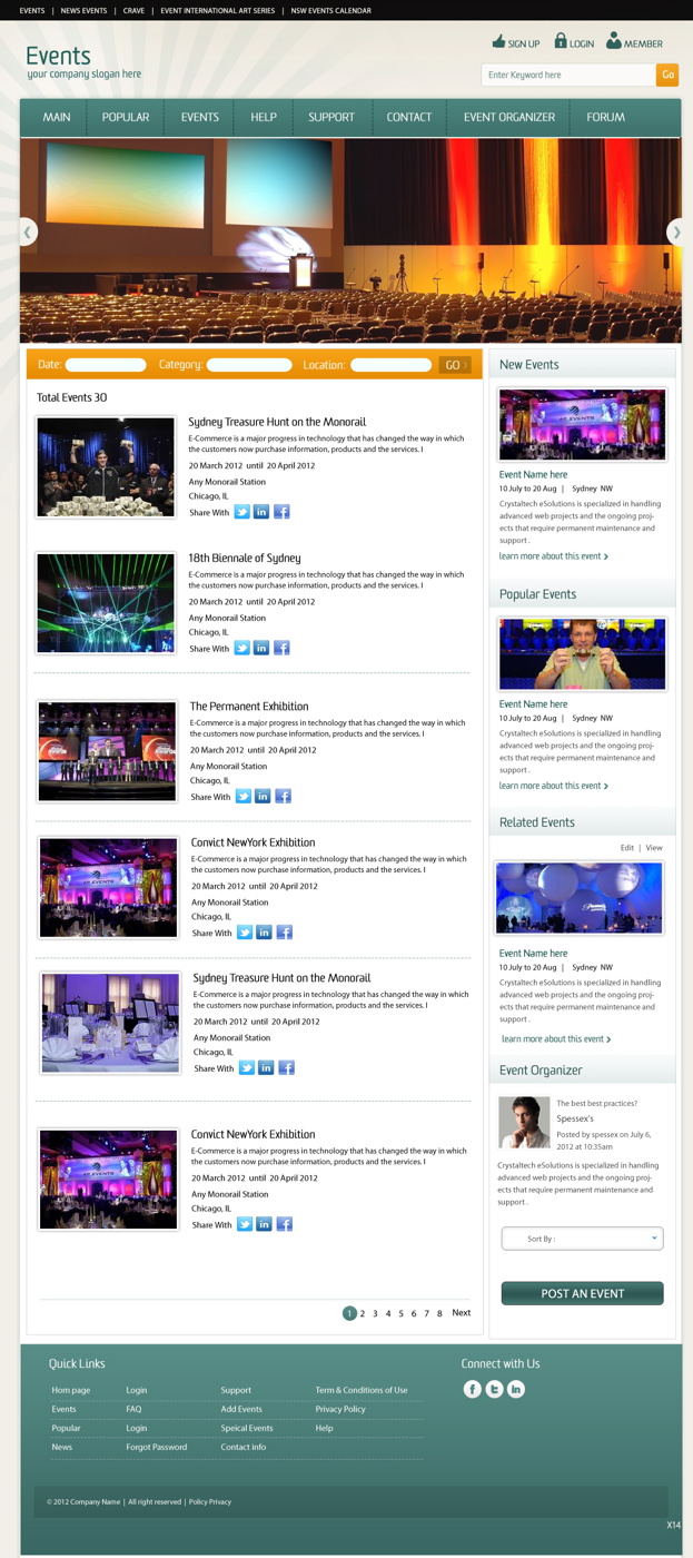 Wordpress Design by pb for Event | Design #971411