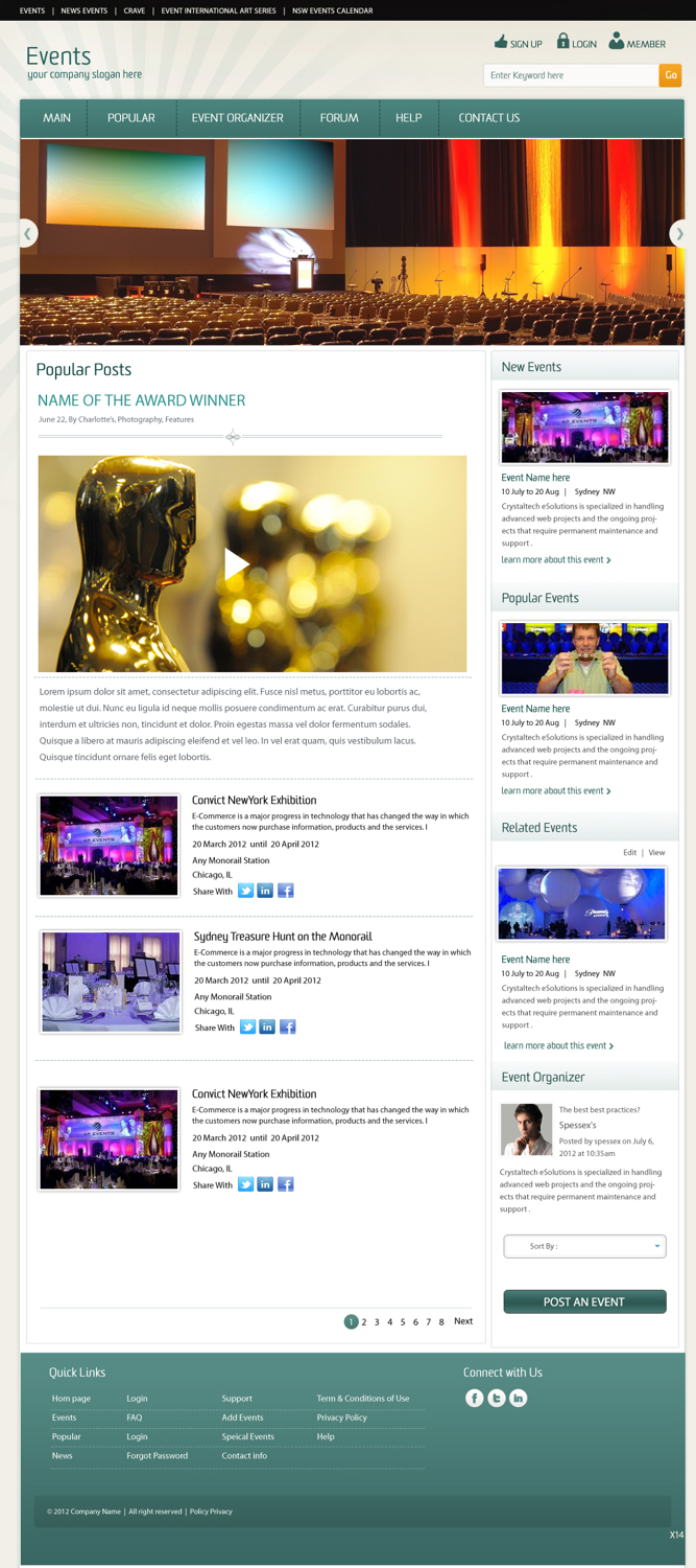 Wordpress Design by pb for Event | Design #982159