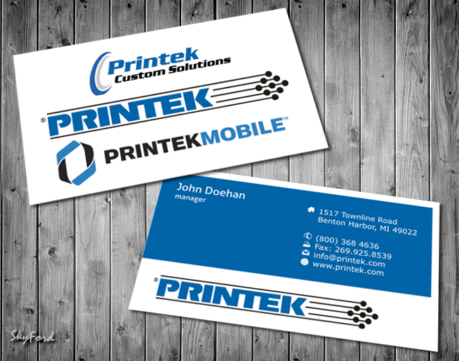 Diseño de Tarjeta de Presentación por SKYdesign para Printek, LLC | Diseño #963894