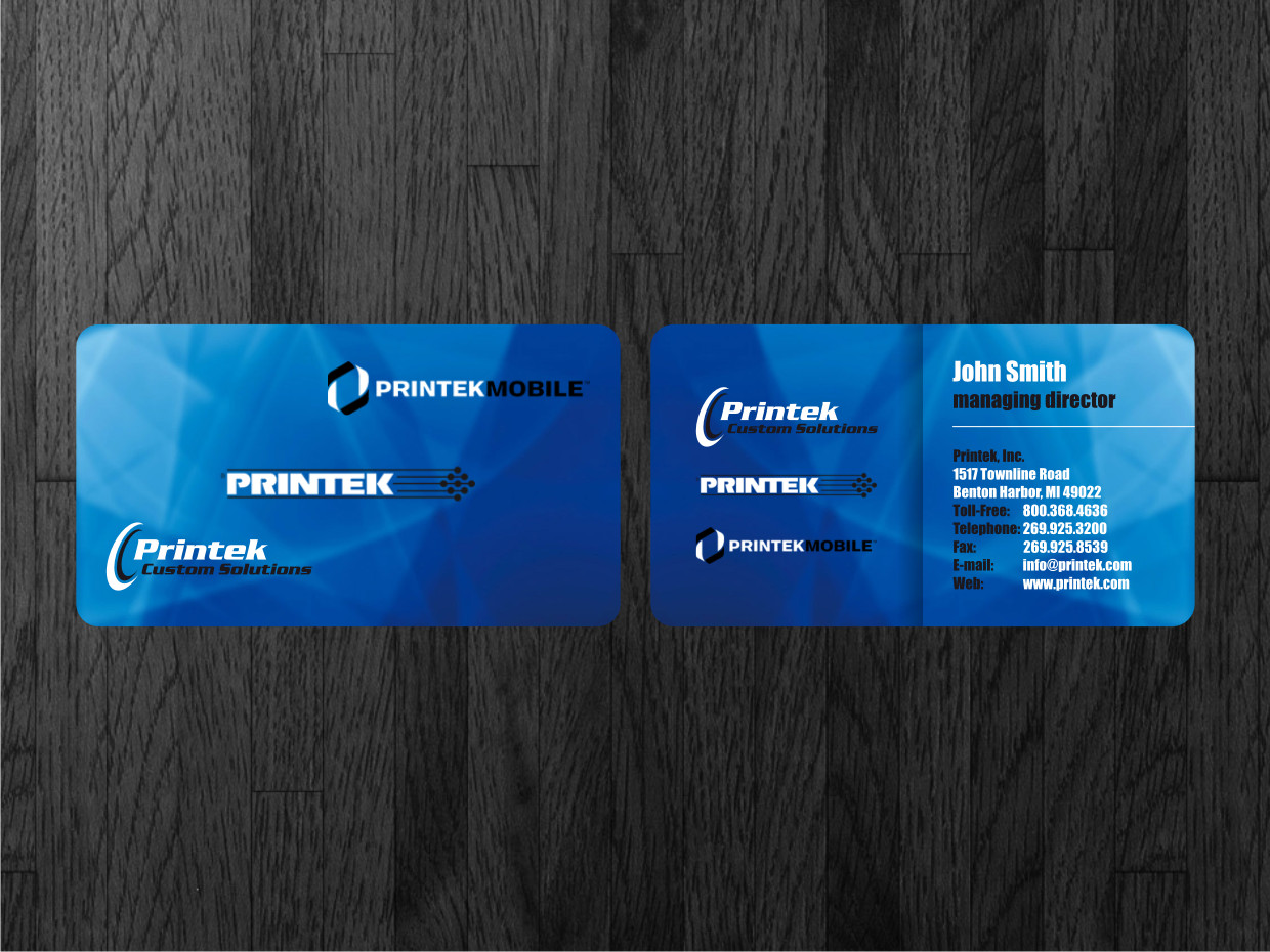Diseño de Tarjeta de Presentación por Atvento Graphics para Printek, LLC | Diseño #972877
