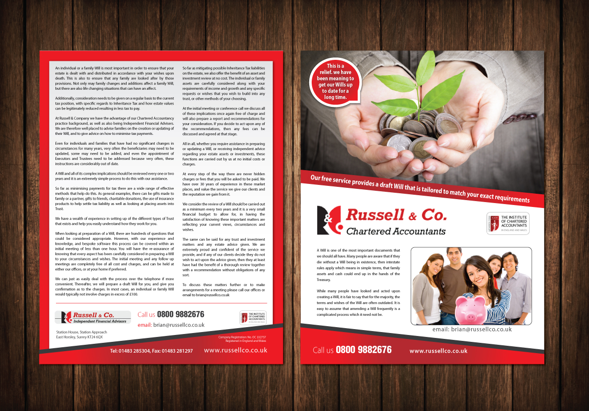 Flyer Design by meet007 for Russell & Co | Design #3774048