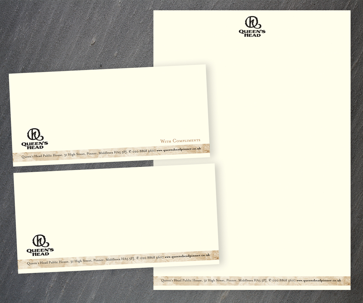 Stationery Design by see why for Queen's Head | Design #3697152