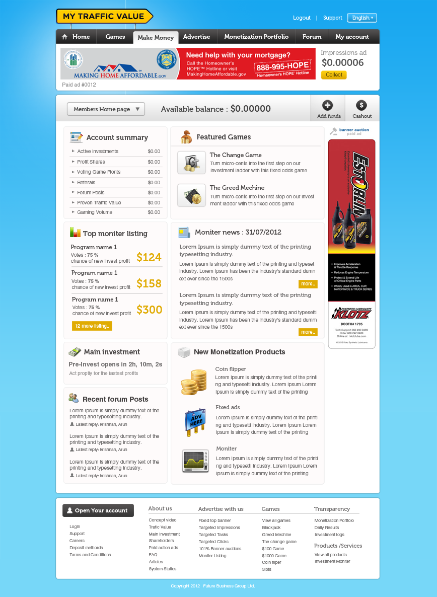 Web Design par krishnan pour My Traffic Value | Design #967246