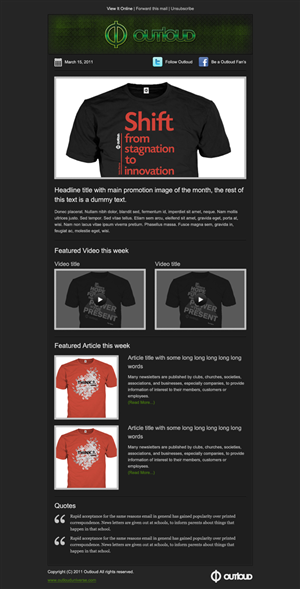 Diseño de Newsletter por slapBackChewLater para Outloud | Diseño: #224741