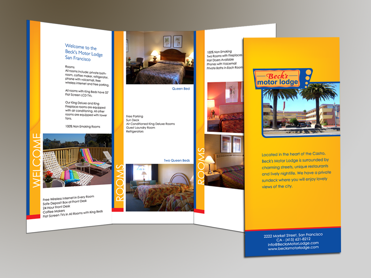 Brochure Design by Inventive_Jewel for Becks Motor Lodge | Design #995859