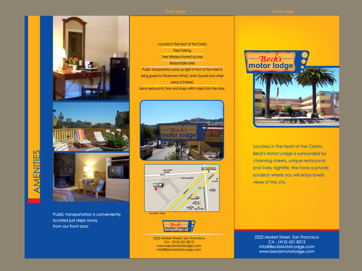 Brochure Design by Inventive_Jewel for Becks Motor Lodge | Design #995863
